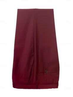 Men's Wedding Fall Wedding Suits Notch Lapel Burgundy Purple Solid Colored Standard Fit 3 Piece Single Breasted Two-buttons