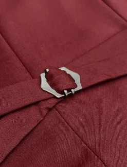 Men's Wedding Fall Wedding Suits Notch Lapel Burgundy Purple Solid Colored Standard Fit 3 Piece Single Breasted Two-buttons