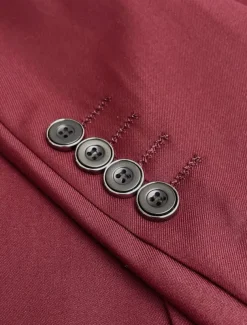 Men's Wedding Fall Wedding Suits Notch Lapel Burgundy Purple Solid Colored Standard Fit 3 Piece Single Breasted Two-buttons