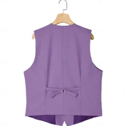 Men's Wedding Fall Wedding Suits Notch Pink Burgundy Solid Colored Tailored Fit 3 Piece Single Breasted One-button