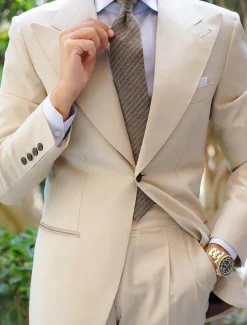Men's Wedding Homecoming Suits Peak White Yellow Fashion Business Solid Colored Tailored Fit 2 Piece Single Breasted One-button
