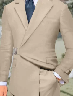 Men's Wedding Homecoming Suits Notch Notch Lapel Black Pink Solid Colored Tailored Fit 2 Piece Single Breasted One-button