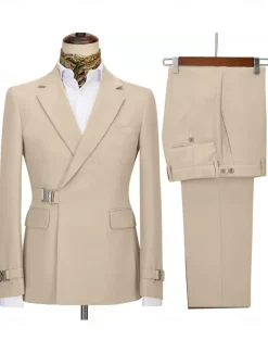 Men's Wedding Homecoming Suits Notch Notch Lapel Black Pink Solid Colored Tailored Fit 2 Piece Single Breasted One-button