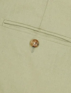 Men's Wedding Linen Suits Notch Lapel Sky Blue Sage Fashion Formal Solid Colored Standard Fit 3 Piece Single Breasted Two-buttons