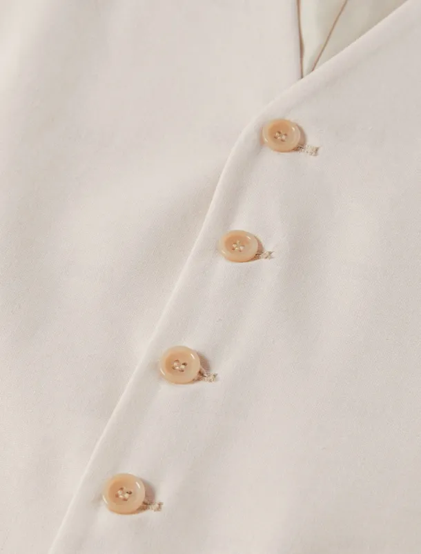 Men's Wedding Linen Suits V Neck Light Khaki Sky Blue Solid Colored Tailored Fit 2 Piece