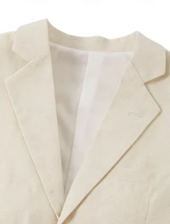 Men's Wedding Linen Suits Notch Lapel Beige Lightweight Casual Solid Colored Standard Fit 2 Piece Single Breasted Two-buttons