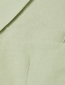 Men's Wedding Linen Suits Sage Half Lined Lightweight Summer Casual Solid Colored Standard Fit 2 Piece Single Breasted One-button