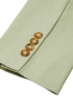 Men's Wedding Linen Suits Sage Half Lined Lightweight Summer Casual Solid Colored Standard Fit 2 Piece Single Breasted One-button