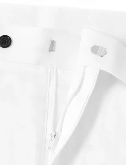 Men's Wedding Linen Suits White Sky Blue Solid Colored Tailored Fit 3 Piece Single Breasted Two-buttons