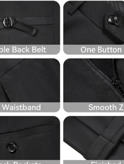 Men's Wedding Party Suits Notch Lapel Burgundy Grape Fashion Formal Solid Colored Standard Fit 3 Piece Single Breasted Two-buttons