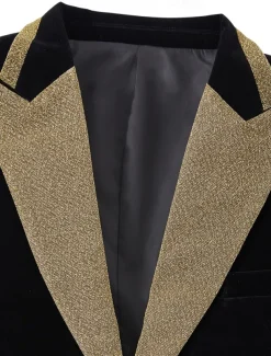 Men's Wedding Party Suits Peaked Lapel Black Fashion Party Solid Colored Standard Fit 3 Piece Single Breasted One-button