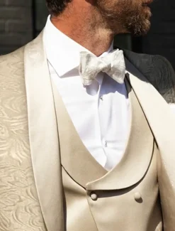 Men's Wedding Party Tuxedos Homecoming Party Champagne Floral Tailored Fit 3 Piece Single Breasted One-button