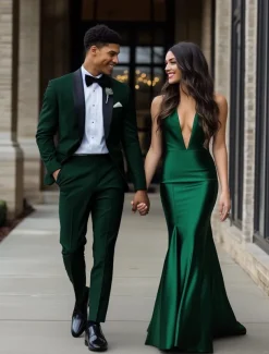 Men's Wedding Prom Suits Black Pink Fashion Formal Solid Colored Standard Fit 2 Piece Single Breasted One-button