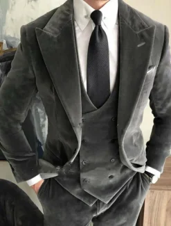 Men's Wedding Suits Closure collar Burgundy Royal Blue Solid Colored Tailored Fit 3 Piece Single Breasted Two-buttons