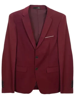 Men's Wedding Suits Notch Black Red Business Formal Solid Colored Tailored Fit 2 Piece Single Breasted One-button