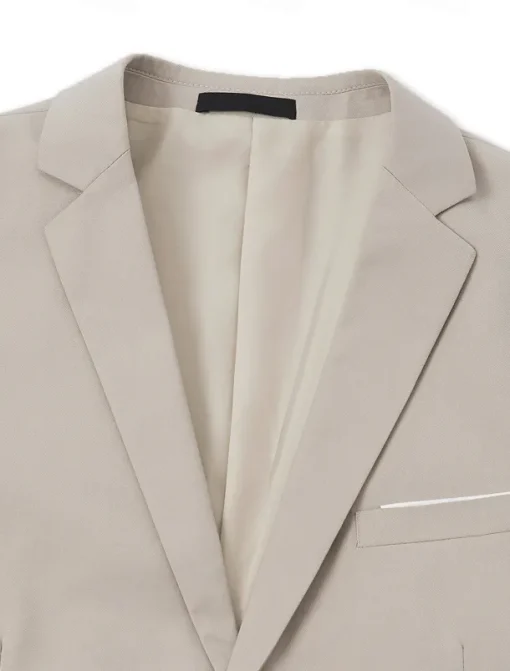 Men's Wedding Suits Notch Notch Lapel Light Khaki Daily Business Solid Colored Plus Size 3 Piece Single Breasted Two-buttons