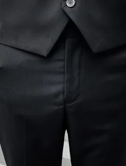 Men's Wedding Suits Notch Black Ivory Business Formal Solid Colored Tailored Fit 2 Piece Single Breasted Two-buttons