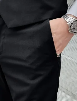 Men's Wedding Suits Notch Black Ivory Business Formal Solid Colored Tailored Fit 2 Piece Single Breasted Two-buttons