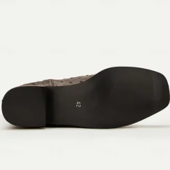 Men's Western Cowboy Boots with Orange Ostrich Leather and Dark Brown Embroidered Upper - Vintage Style for Rodeo and Casual Wear