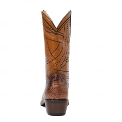 Men's Western Cowboy Boots with Snakeskin Print and Intricate Faux Leather Design – Stylish and Durable Footwear for Rodeo and Country Events