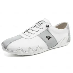 Men's White and Green Casual Sneakers with Unique Wavy Sole and Lace-Up Design – Comfortable Everyday Sport Shoes