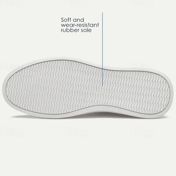 Men's White Leather Slip-On Sneakers – Minimalist Design with Comfortable Sole for Casual Wear