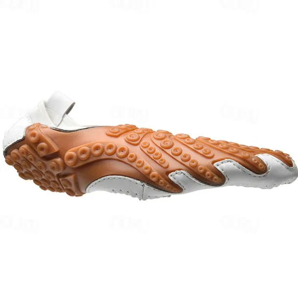 Men's White Perforated Casual Shoes with Hand-Stitched Detailing, Breathable Mesh Upper and Comfortable Slip-On Design