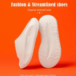 Men's White Slide Sandals with Red Cutout Design – Lightweight and Comfortable Slip-On Footwear for Casual and Summer Wear