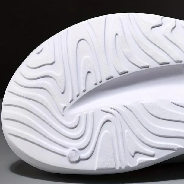 Men's White Slide Sandals with Red Cutout Design – Lightweight and Comfortable Slip-On Footwear for Casual and Summer Wear