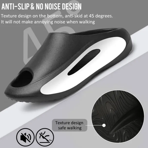 Men's White Slide Sandals with Red Cutout Design – Lightweight and Comfortable Slip-On Footwear for Casual and Summer Wear