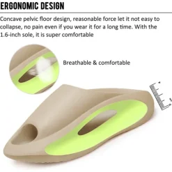 Men's White Slide Sandals with Red Cutout Design – Lightweight and Comfortable Slip-On Footwear for Casual and Summer Wear