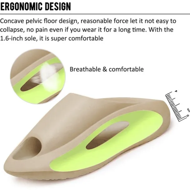 Men's White Slide Sandals with Red Cutout Design – Lightweight and Comfortable Slip-On Footwear for Casual and Summer Wear