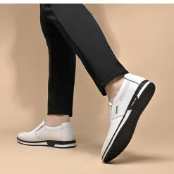 Men's White Slip-On Loafers – Casual Lightweight Breathable Shoes for Summer Walking and Outdoor Activities