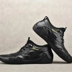 Men's White Sporty Faux Leather Sneakers with Perforated Design, Lightweight and Comfortable, Ideal for Casual and Outdoor Activities