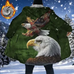 Men's Winter Coat Fleece Jacket Coat Sports & Outdoor Daily Wear Warm Breathable Zipper Pocket Fall & Winter Animal Graphic Prints Fashion Streetwear Hoodie Long Regular Fit Black Red Blue Purple