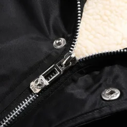 Men's Winter Coat Fleece Jacket Parka Pocket Fleece Polyster Fleece lined Daily Wear Date Vacation Regular Fashion Casual Comfortable Thermal Warm Fall & Winter Letter Black Red Blue Puffer Jacket