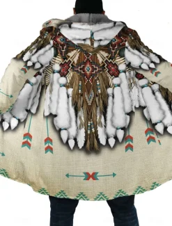 Men's Winter Coat Fleece Jacket Coat Sports & Outdoor Daily Wear Warm Breathable Zipper Pocket Fall & Winter Indian Streetwear Vintage Style Hoodie Long Regular Fit White Yellow Brown khaki Jacket