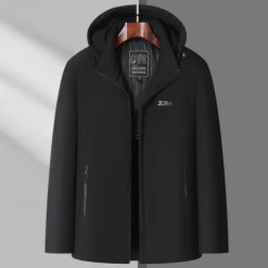 Men's Winter Coat Long Winter Solid / Plain Color Casual Regular Black Dark Blue Jacket