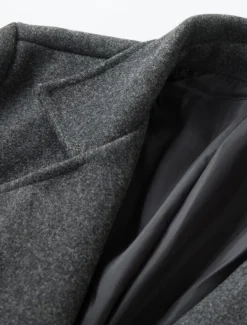 Men's Winter Coat Overcoat Long Trench Coat Outdoor Daily Wear Fall Winter Polyester Outerwear Clothing Apparel Fashion Streetwear Plain Lapel Double Breasted