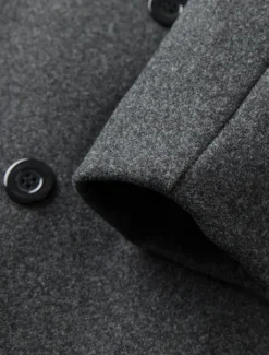 Men's Winter Coat Overcoat Long Trench Coat Outdoor Daily Wear Fall Winter Polyester Outerwear Clothing Apparel Fashion Streetwear Plain Lapel Double Breasted