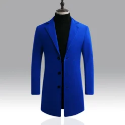 Men's Winter Coat Overcoat Business Casual Winter Polyester Thermal Warm Windbreaker Outerwear Clothing Apparel Business Classical