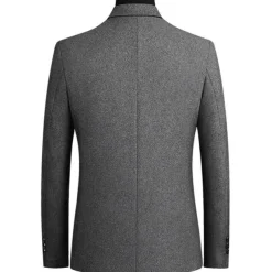 Men's Winter Coat Overcoat Trench Coat Daily Winter Polyester Thermal Warm Washable Outerwear Clothing Apparel Business Blazers Solid Colored Pocket Lapel Single Breasted