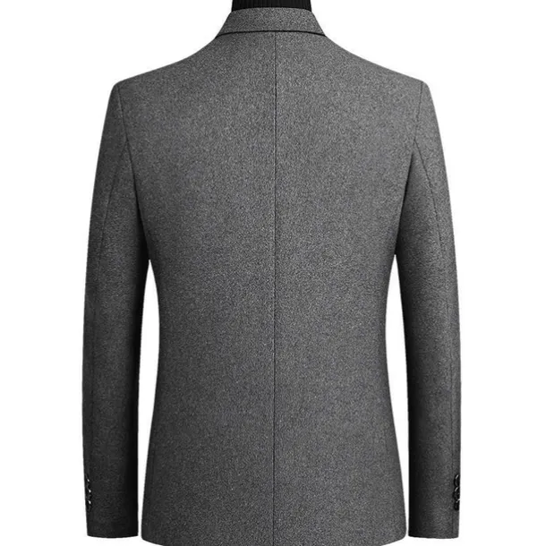 Men's Winter Coat Overcoat Trench Coat Daily Winter Polyester Thermal Warm Washable Outerwear Clothing Apparel Business Blazers Solid Colored Pocket Lapel Single Breasted