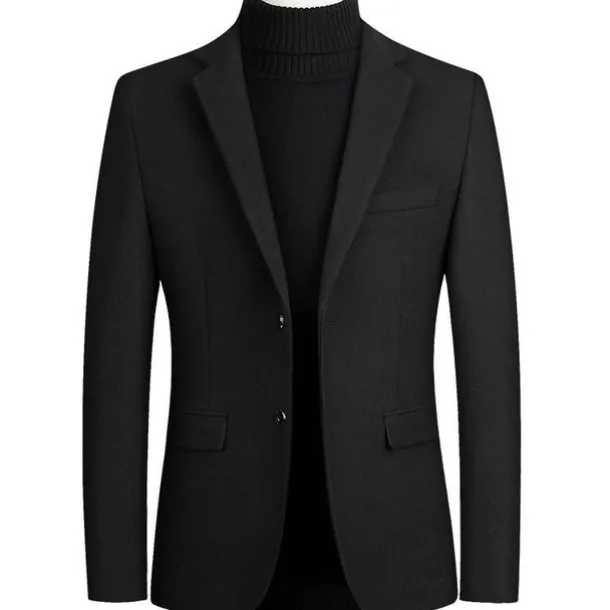 Men's Winter Coat Overcoat Trench Coat Daily Winter Polyester Thermal Warm Washable Outerwear Clothing Apparel Business Blazers Solid Colored Pocket Lapel Single Breasted