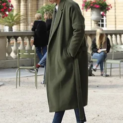 Men's Winter Coat Overcoat Business Casual Fall Winter Polyester Windproof Warm Outerwear Clothing Apparel Stylish Casual non-printing Pure Color Pocket Lapel Open Front