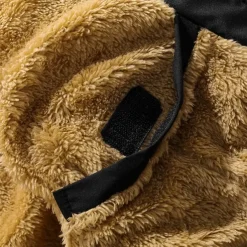 Men's Winter Coat Parka Pocket Polyster Fleece lined Vacation Daily Wear Date Regular Fashion Casual Comfortable Thermal Warm Fall & Winter Solid / Plain Color Black Puffer Jacket