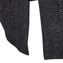 Men's Winter Coat Peacoat Coat Business Casual Winter Cotton Blend Warm Outerwear Clothing Apparel Stylish Classic & Timeless non-printing Solid Color Pocket Stand Collar Double Breasted