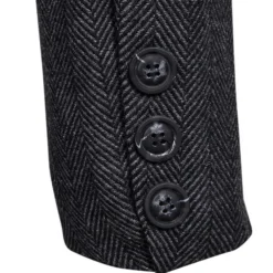 Men's Winter Coat Peacoat Coat Business Casual Winter Cotton Blend Warm Outerwear Clothing Apparel Stylish Classic & Timeless non-printing Solid Color Pocket Stand Collar Double Breasted