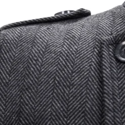 Men's Winter Coat Peacoat Coat Business Casual Winter Cotton Blend Warm Outerwear Clothing Apparel Stylish Classic & Timeless non-printing Solid Color Pocket Stand Collar Double Breasted