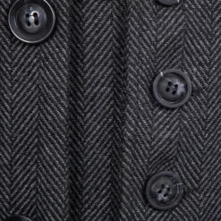 Men's Winter Coat Peacoat Coat Business Casual Winter Cotton Blend Warm Outerwear Clothing Apparel Stylish Classic & Timeless non-printing Solid Color Pocket Stand Collar Double Breasted